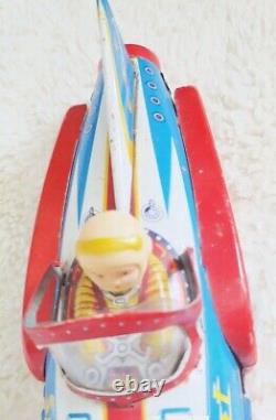 Tin Vintage Japan Friction Space Rocket #9-Patent# 709139