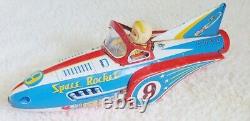 Tin Vintage Japan Friction Space Rocket #9-Patent# 709139