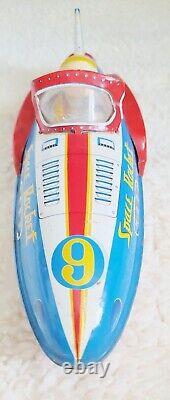 Tin Vintage Japan Friction Space Rocket #9-Patent# 709139