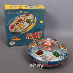 Toy Tin Space Ship Flying Saucers X-7 To Drums Vintage 1960