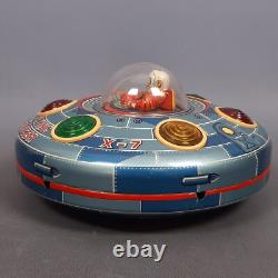 Toy Tin Space Ship Flying Saucers X-7 To Drums Vintage 1960