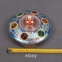 Toy Tin Space Ship Flying Saucers X-7 To Drums Vintage 1960