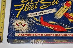 UNUSED VTG 1940s Hand-Craft Space Fleet Set Rocket Jets Ships Casting RARE HTF