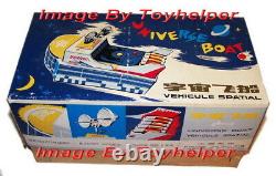 Universe Boat 11 Long Battery Operated Space Tin Toy Vintage China