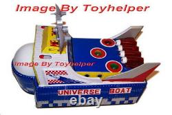 Universe Boat 11 Long Battery Operated Space Tin Toy Vintage China