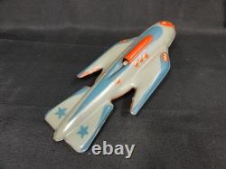 VINTAGE 1960s BULGARIAN TIN FRICTION SPARKLING TOY SPACE ROCKET