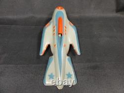 VINTAGE 1960s BULGARIAN TIN FRICTION SPARKLING TOY SPACE ROCKET