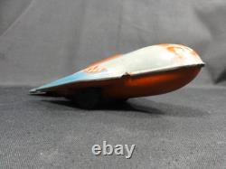 VINTAGE 1960s BULGARIAN TIN FRICTION SPARKLING TOY SPACE ROCKET
