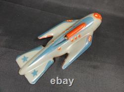 VINTAGE 1960s BULGARIAN TIN FRICTION SPARKLING TOY SPACE ROCKET