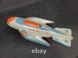 VINTAGE 1960s BULGARIAN TIN FRICTION SPARKLING TOY SPACE ROCKET