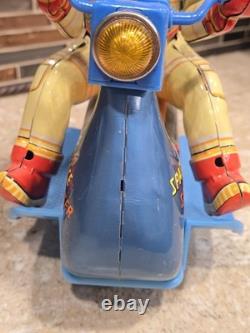 VINTAGE 1960s Litho Tin Plastic Space Scooter Astronaut Rider BOX Japan WORKING