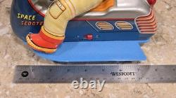 VINTAGE 1960s Litho Tin Plastic Space Scooter Astronaut Rider BOX Japan WORKING