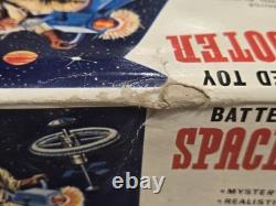 VINTAGE 1960s Litho Tin Plastic Space Scooter Astronaut Rider BOX Japan WORKING