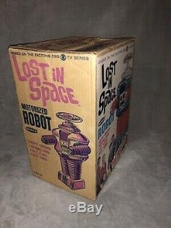 VINTAGE 1966 LOST IN SPACE TOY Motorized ROBOT By REMCO In Box Working Condition