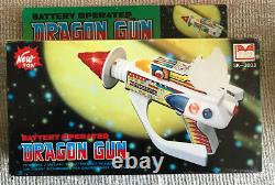 VINTAGE 1970s BATTERY OPERATED ELECTRONIC DRAGON RAY GUN PISTOL IN BOX