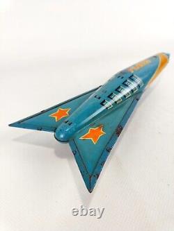 VINTAGE 60's VERY RARE SPACE FRICTION TIN TOY START USSR RUSSIAN SOVIET ROCKET