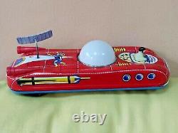 VINTAGE COSMOS TOY 70s SPACE SHIP BATTERY OPERATED LEMEZARY HUNGARY RARE RED