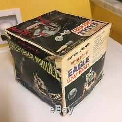 VINTAGE DAISHIN TIN B/O APOLLO-II AMERICAN EAGLE LUNAR MODULE 100% WORKING WithBOX