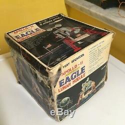 VINTAGE DAISHIN TIN B/O APOLLO-II AMERICAN EAGLE LUNAR MODULE 100% WORKING WithBOX