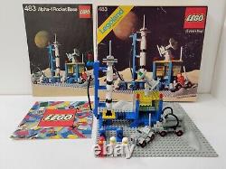 VINTAGE LEGO SPACE 483 ALPHA-1 ROCKET BASE 100% with VG BOX & MANUALS EUC