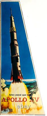 VINTAGE LYRA No150 APOLLO XV SPACE ROCKET BATTERY OPERATED GREEK USED IN BOX