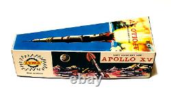 VINTAGE LYRA No150 APOLLO XV SPACE ROCKET BATTERY OPERATED GREEK USED IN BOX