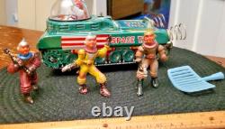 VINTAGE MODERN TOYS MASUDAYA TN tin SPACE TANK Japan and ajax archer spacemen