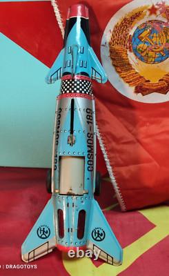 VINTAGE ROCKET COSMOS 189 FRICTION TOY 60s SPACESHIP ROMANIA AGATEX SOVIET ERA