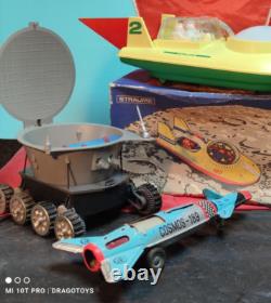 VINTAGE ROCKET COSMOS 189 FRICTION TOY 60s SPACESHIP ROMANIA AGATEX SOVIET ERA