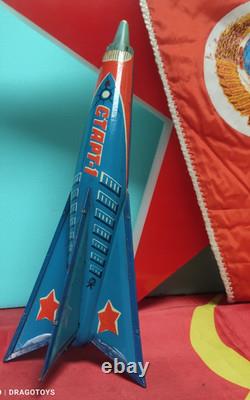 VINTAGE ROCKET START-1 SPACE FRICTION TOY 60s RISE UP LIFT SOVIET ERA USSR CCCP