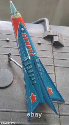 VINTAGE ROCKET START-1 SPACE FRICTION TOY 60s RISE UP LIFT SOVIET ERA USSR CCCP