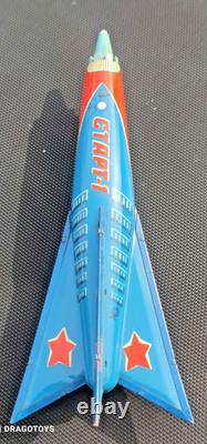 VINTAGE ROCKET START-1 SPACE FRICTION TOY 60s RISE UP LIFT SOVIET ERA USSR CCCP