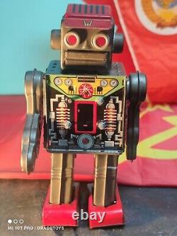 VINTAGE SPACE ROBOT WITH HAT MACHINE GEAR TOY WIND UP HORIKAWA 60s JAPAN PARTS