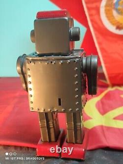 VINTAGE SPACE ROBOT WITH HAT MACHINE GEAR TOY WIND UP HORIKAWA 60s JAPAN PARTS