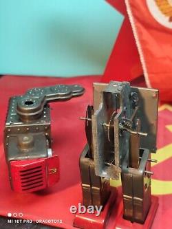 VINTAGE SPACE ROBOT WITH HAT MACHINE GEAR TOY WIND UP HORIKAWA 60s JAPAN PARTS