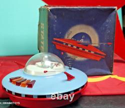 VINTAGE SPACE SAUCER TOY'METEOR' 1970s BATT. OPERATED IN BOX POLAND 1ST EDITION