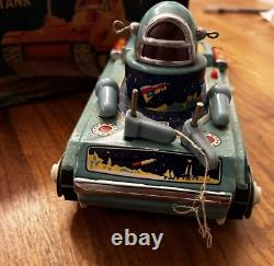 VINTAGE SPACE TANK SPACE TOY TIN LITHO IN ORIGINAL BOX 1960s