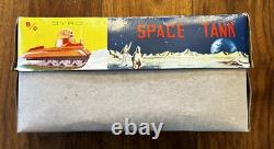 VINTAGE SPACE TANK SPACE TOY TIN LITHO IN ORIGINAL BOX 1960s WORKING