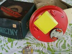 VINTAGE SPACE TOY SAUCER METEOR 70s BATTERY OPERATED ORIGINAL BOX POLAND PALARD