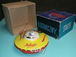 VINTAGE SPACE TOY SAUCER METEOR 70s BATTERY OPERATED POLAND PALARD WORKS