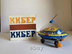 VINTAGE SPACE TOY UFO WIND UP SAUCER MOONROVER WALKER SOVIET USSR RUSSIA Works