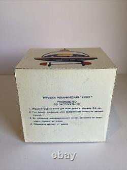VINTAGE SPACE TOY UFO WIND UP SAUCER MOONROVER WALKER SOVIET USSR RUSSIA Works