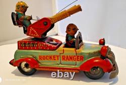VINTAGE TIN MARUSAN FRICTION ROCKET RANGER TRUCK 1950's JAPAN