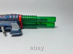 VTG KO Yoshiya Japan Space Ray Gun Tin Toy Double Barrel Pom Pom Action Friction