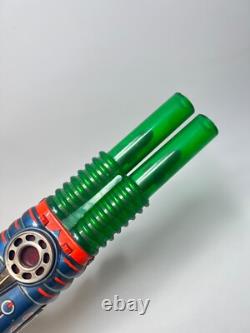 VTG KO Yoshiya Japan Space Ray Gun Tin Toy Double Barrel Pom Pom Action Friction