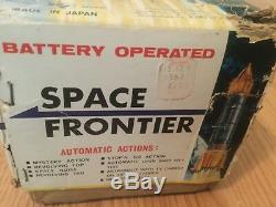 VTG TIN APOLLO 11 ROCKET SPACE FRONTIER YOSHINO KY JAPAN 60'S EX COND WithBOX