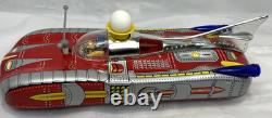 VTG Tin Litho Space Rocket Car Astronaut Radar Dish Battery Operated Toy VIDEO