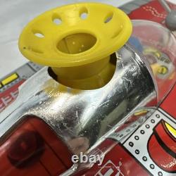 VTG Tin Litho Space Rocket Car Astronaut Radar Dish Battery Operated Toy VIDEO