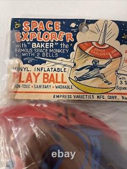 VTG Vinyl Inflatable Play Ball Space Explorer with Baker The Famous Space Monkey