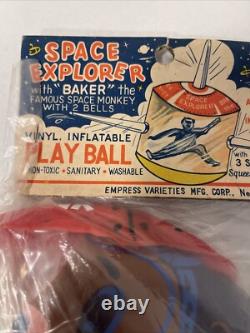 VTG Vinyl Inflatable Play Ball Space Explorer with Baker The Famous Space Monkey